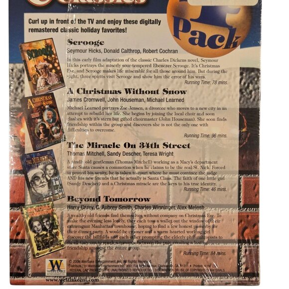 Christmas Classics 4 Pack DVD New Sealed Scrooge  Without Snow  Beyond Tomorrow - Picture 8 of 11